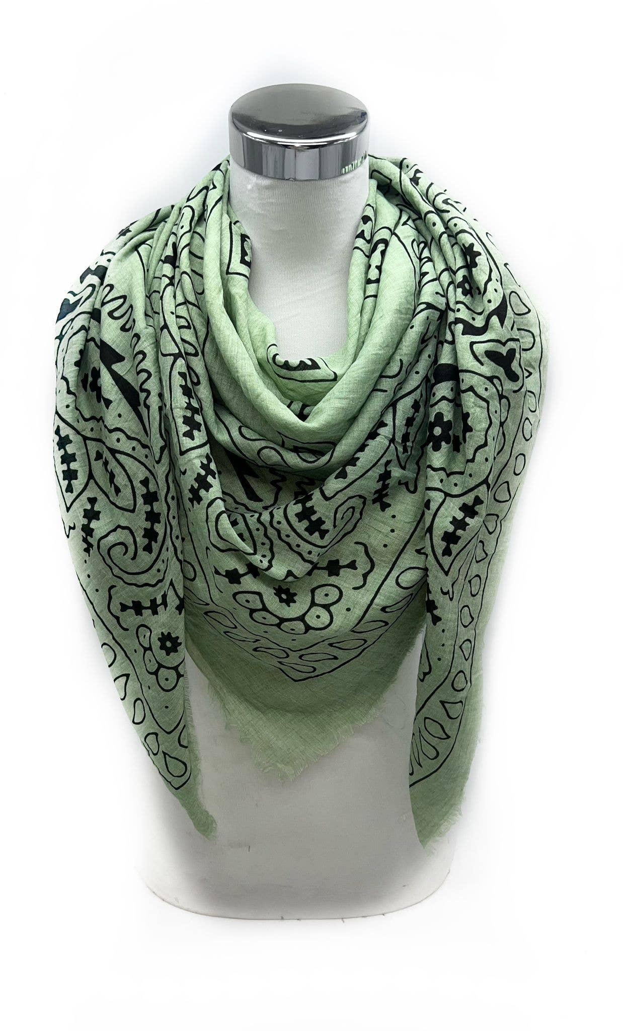 Bandana Pattern Scarf in Green