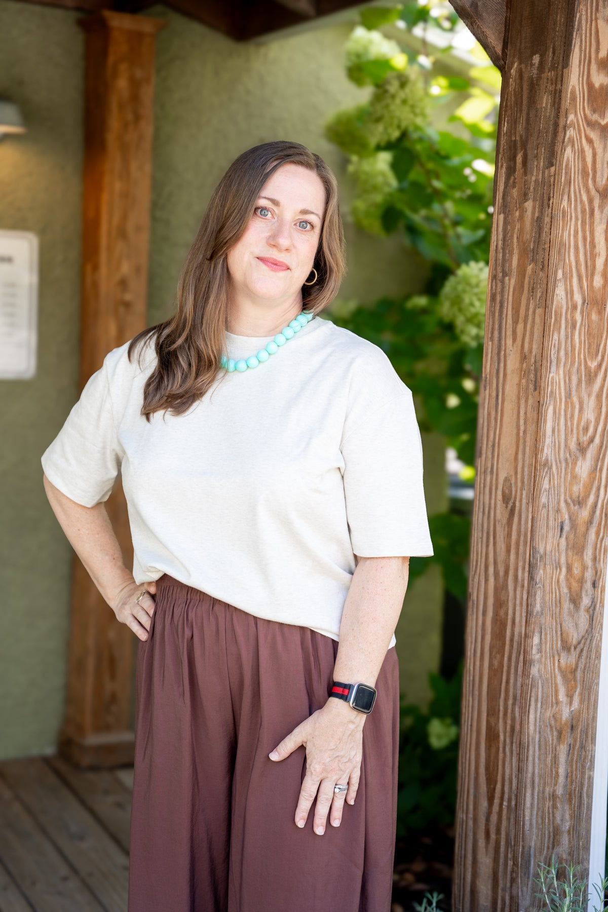 Maddox Cropped Tee in Oatmeal