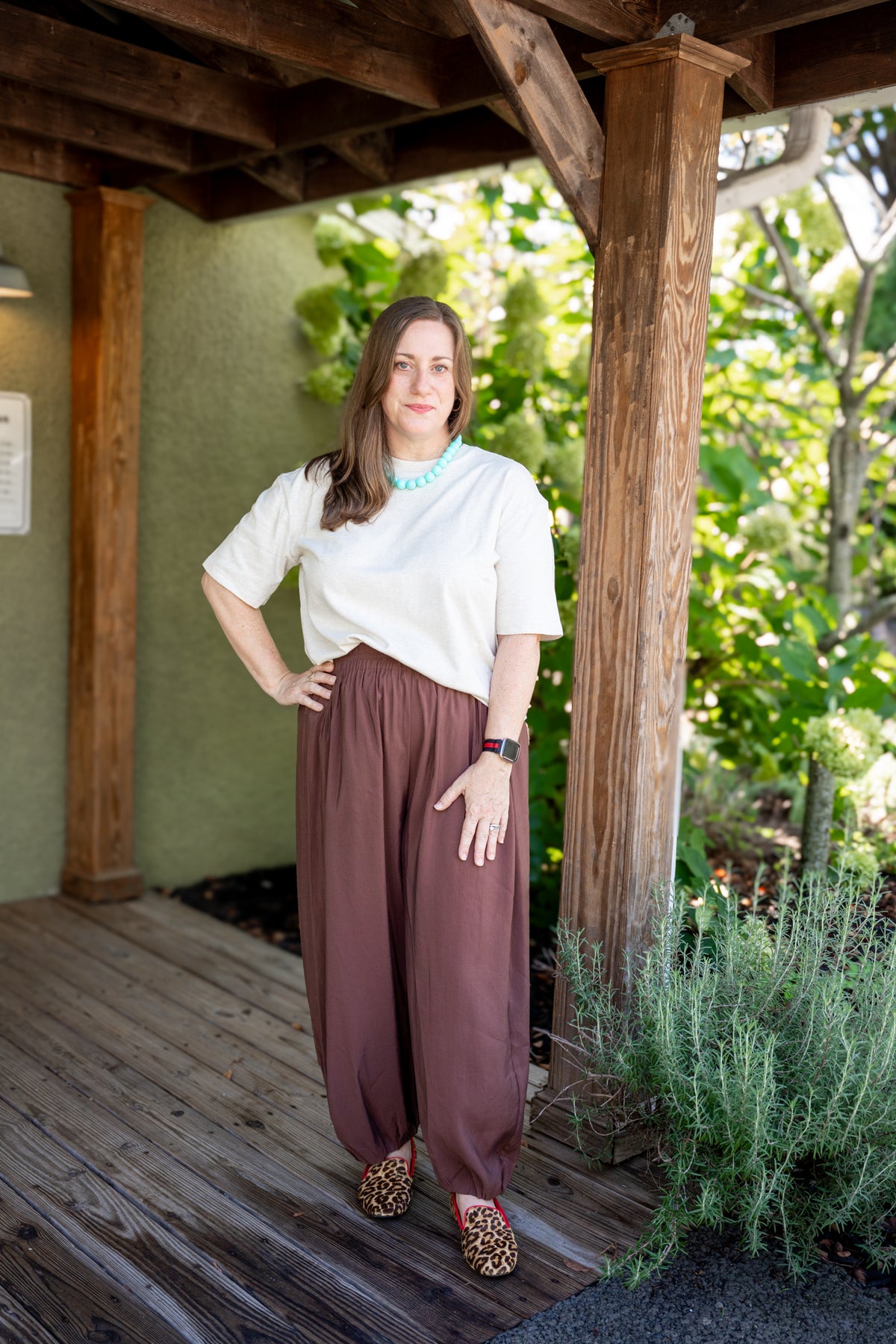 Maddox Cropped Tee in Oatmeal