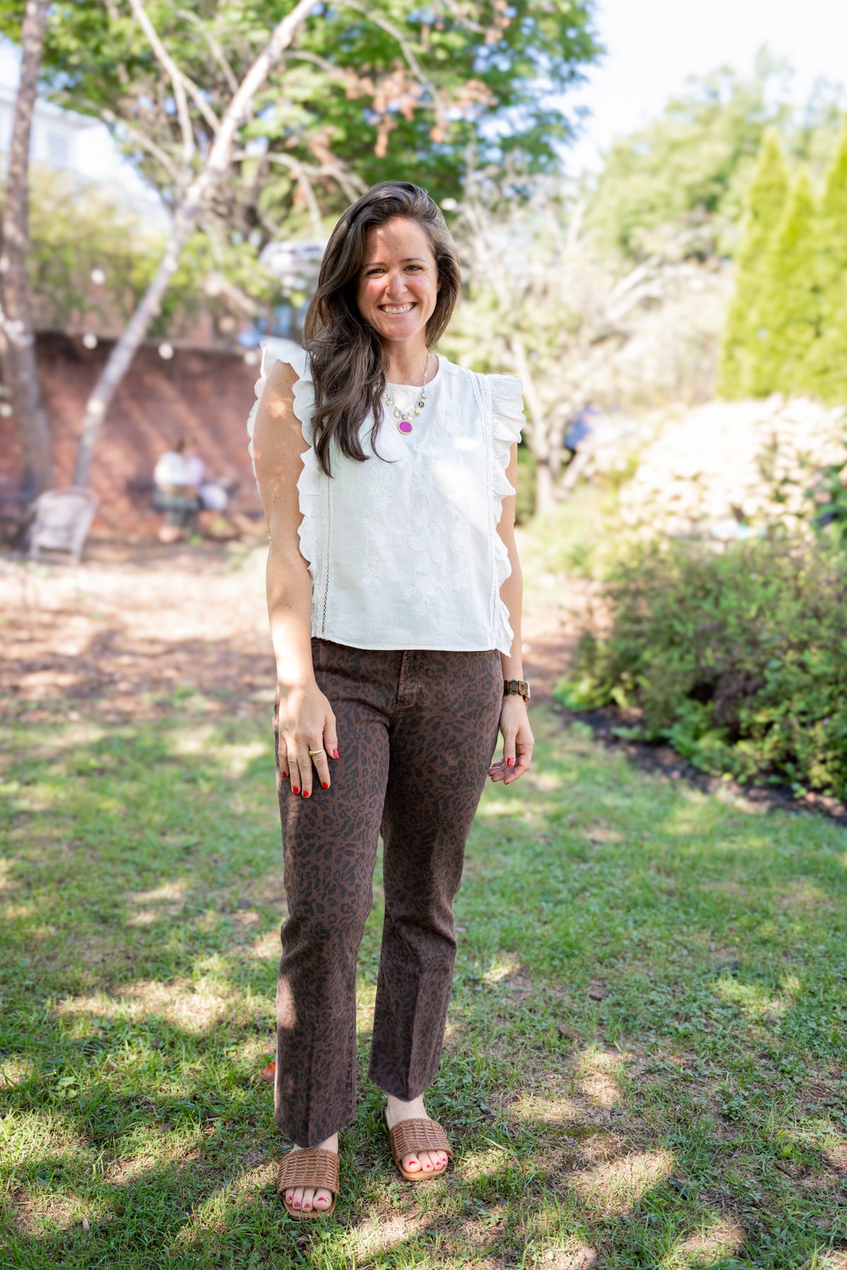 Jeanne Cropped Flares in Leopard