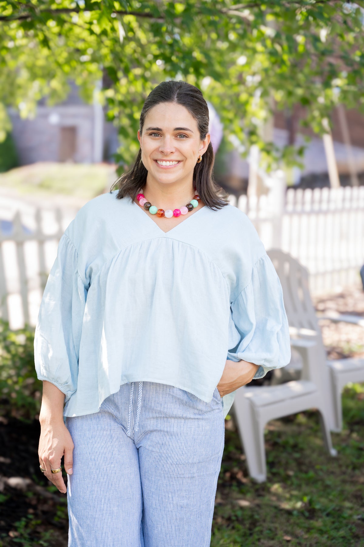 Sage Balloon Sleeve Blouse