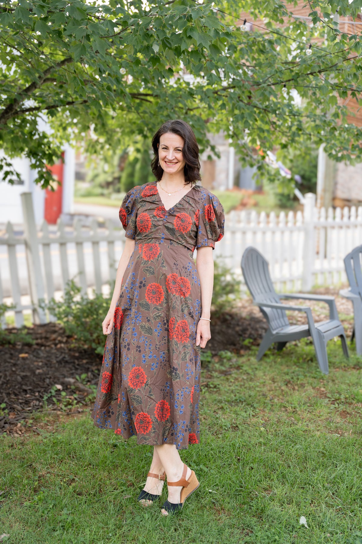 Dahlia Puff Sleeve Midi Dress