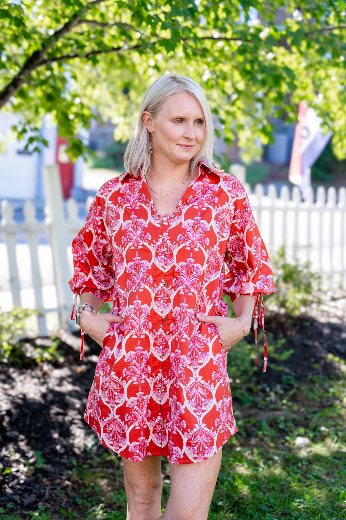 Rust Mini Shirt Dress