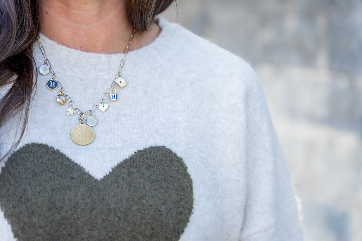 Heart Graphic Crewneck Sweater