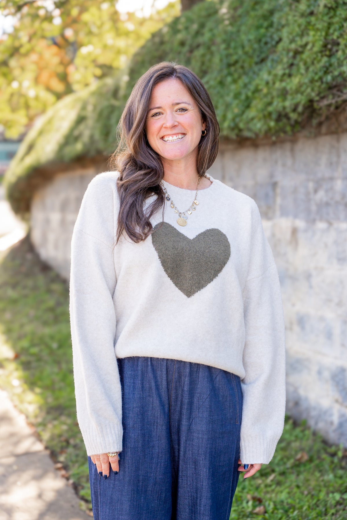 Heart Graphic Crewneck Sweater