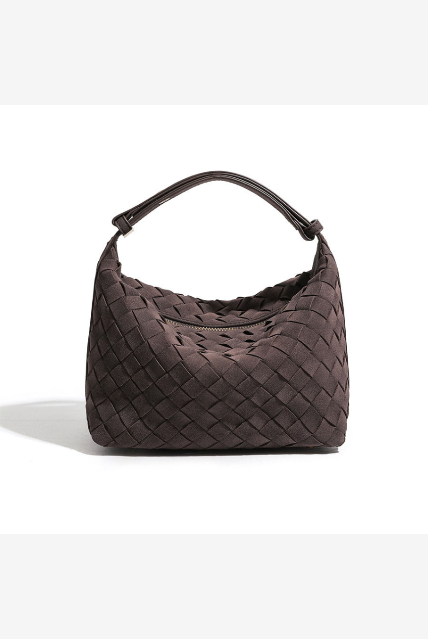 Woven Suede Hobo Bag: Espresso