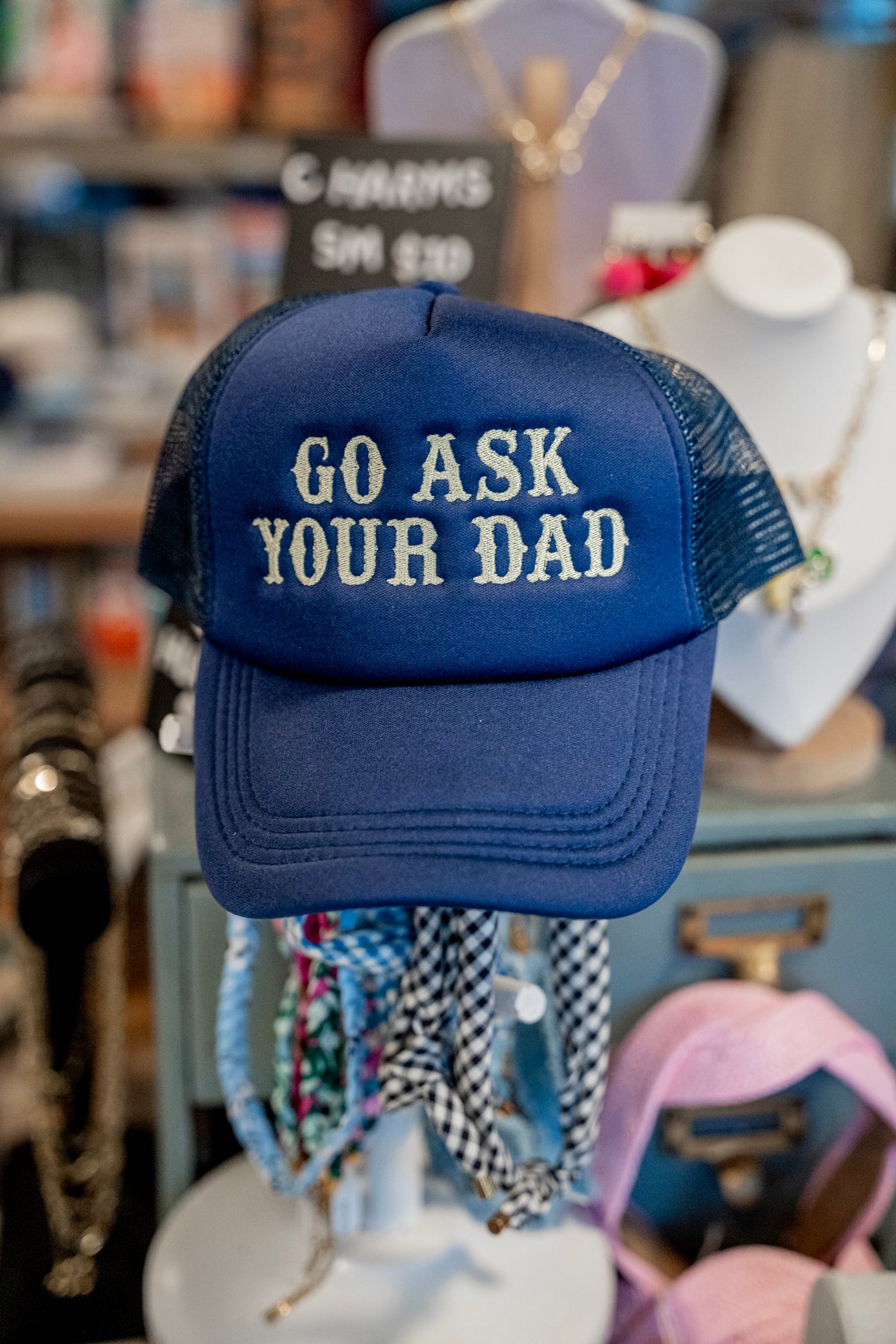 Go Ask Your Dad Embroidered Trucker Hat