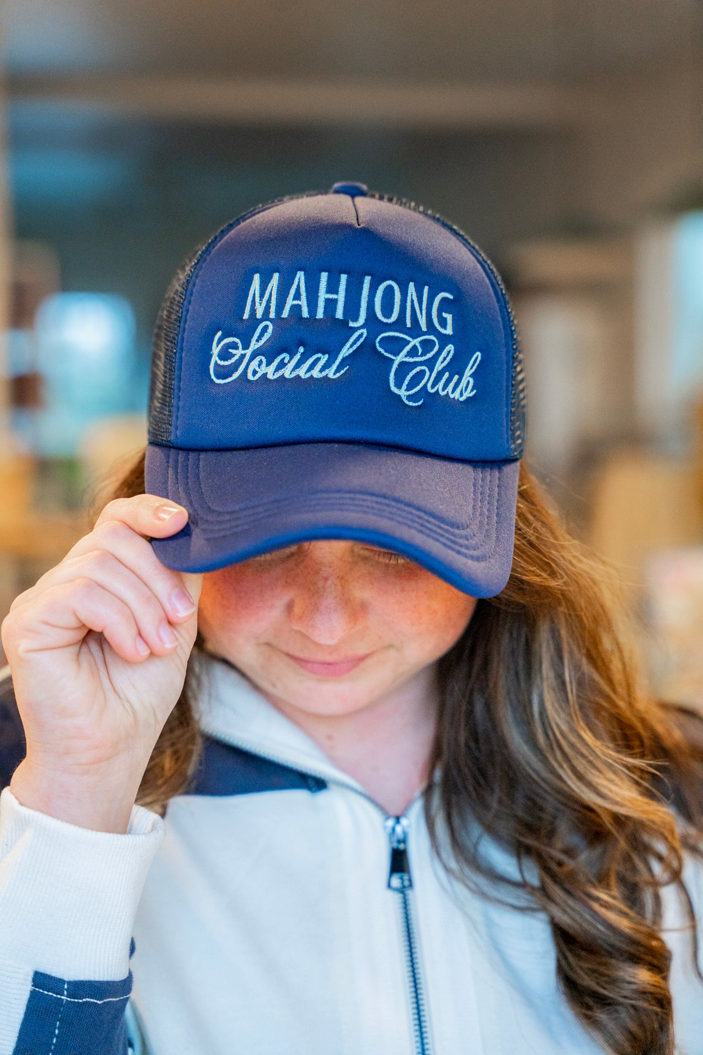 Mahjong Social Club Embroidered Trucker Hat
