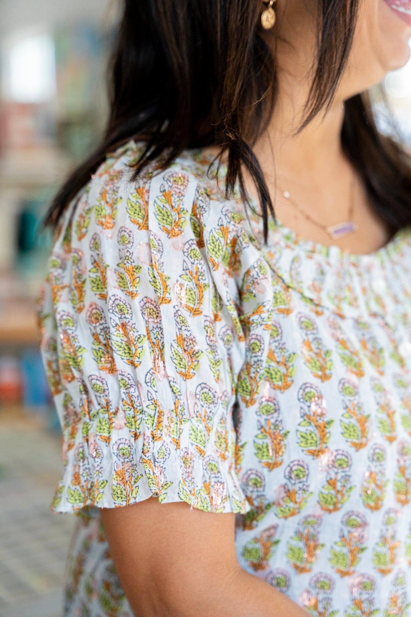 Ruched Neck Top
