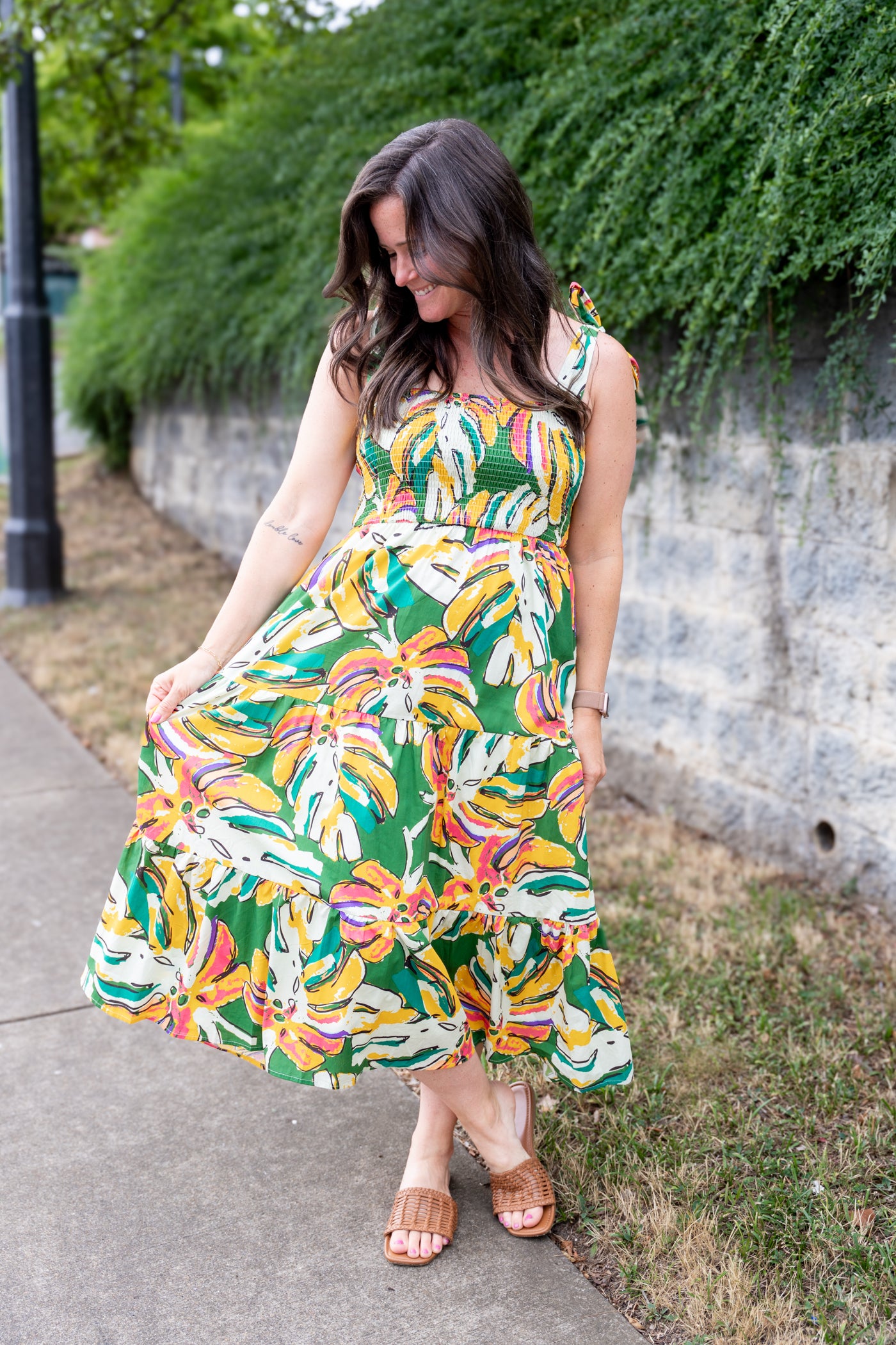 Calypso Monstera Midi Dress