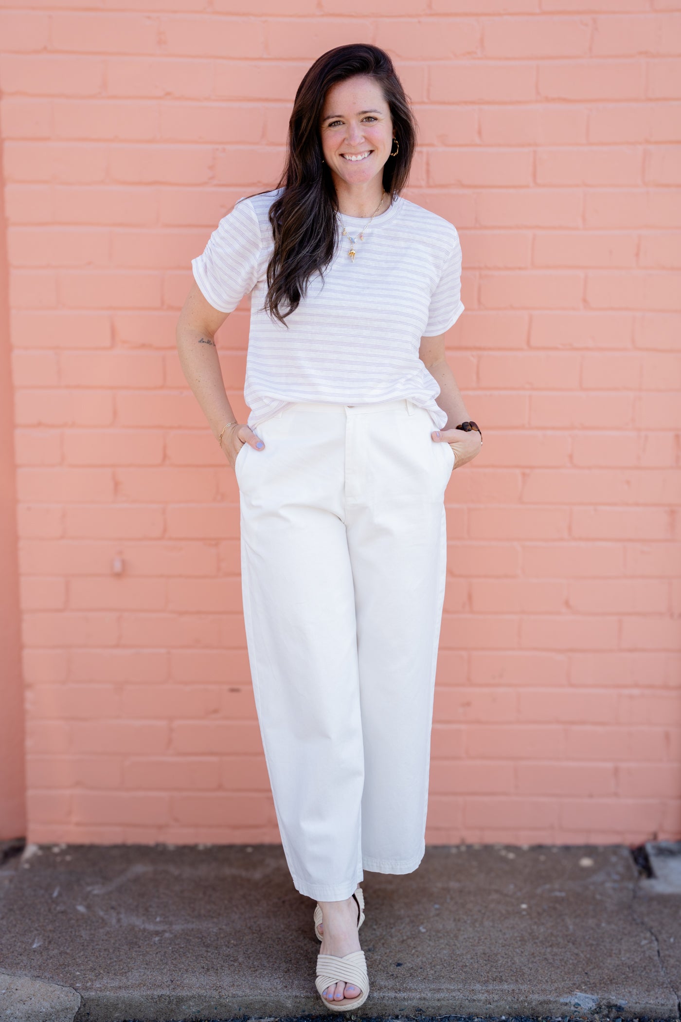 The Kaira in Pale Lilac Stripe
