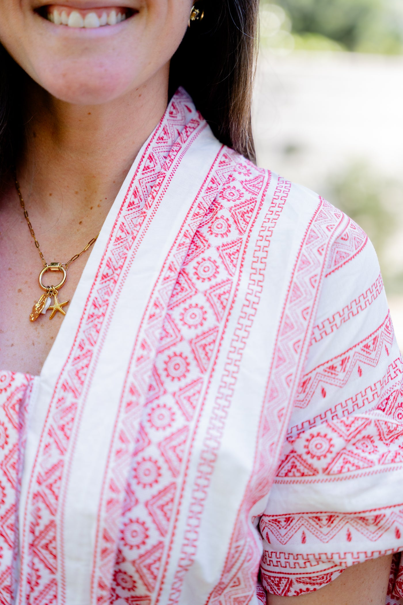 Crimson Weave Shirt Dress