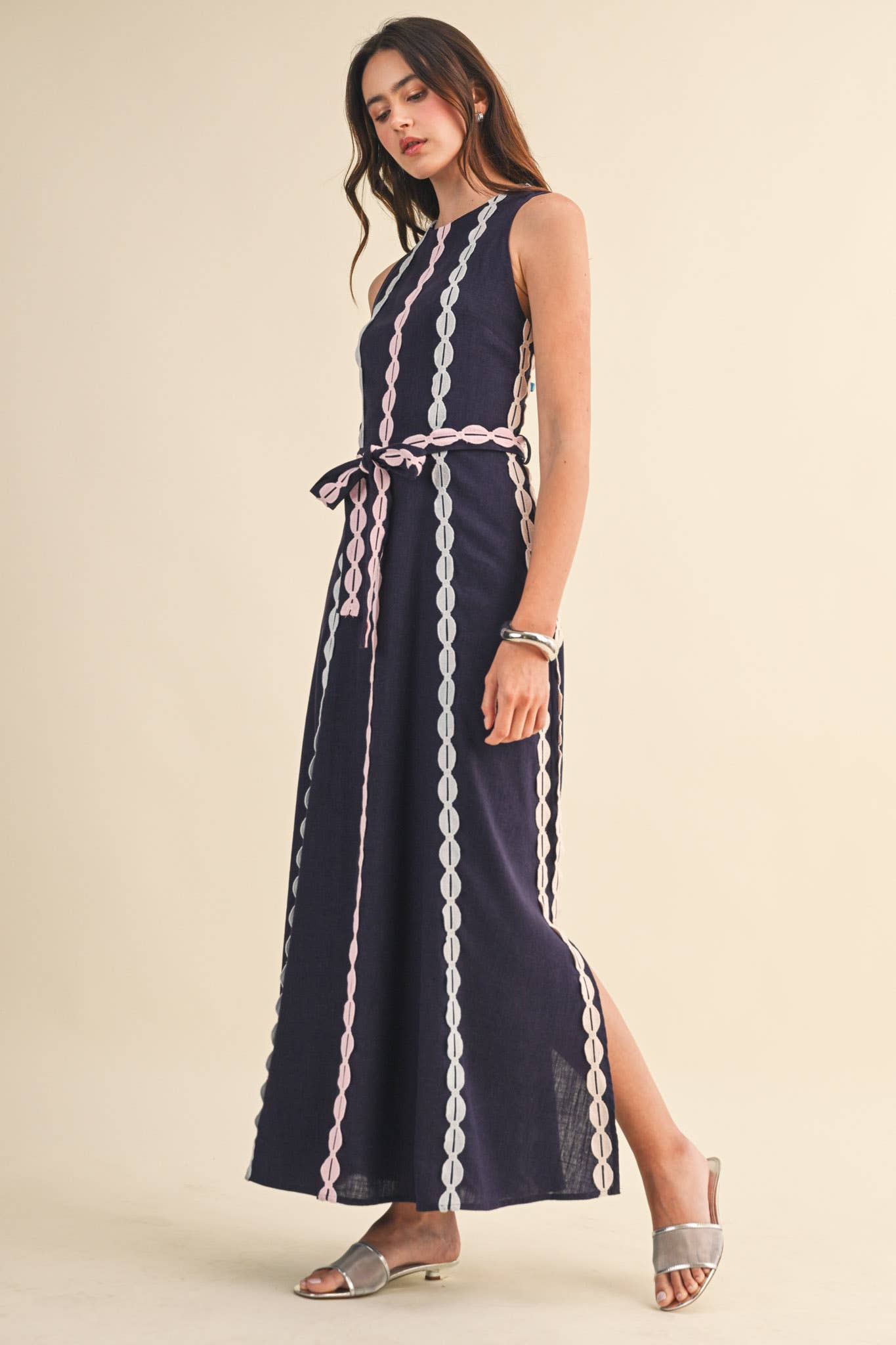 The Crochet Trim Midi Dress