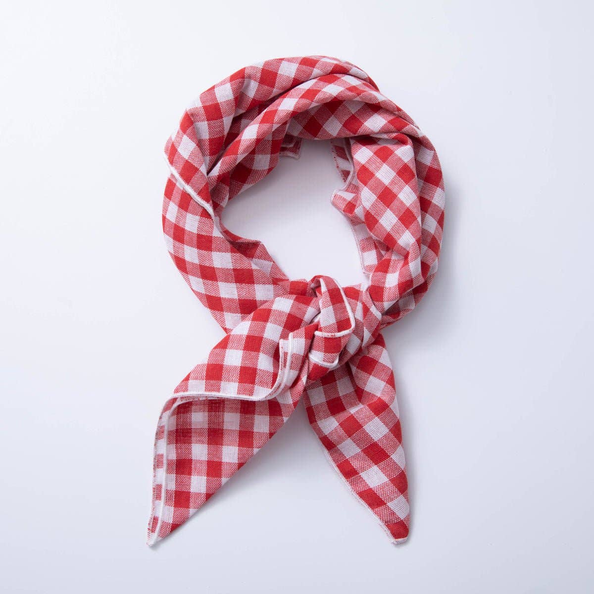 Gingham Cotton Bandana Scarf