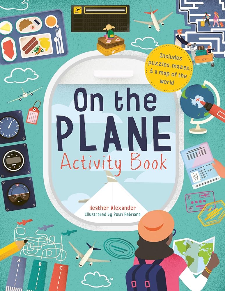 On The Plane Activity Book: Includes puzzles, mazes, dot-to-dots and drawing activities cover image