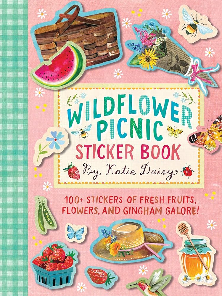 Wildflower Picnic Sticker Book: 100+ Stickers of Fresh Fruits, Flowers, and Gingham Galore! cover image