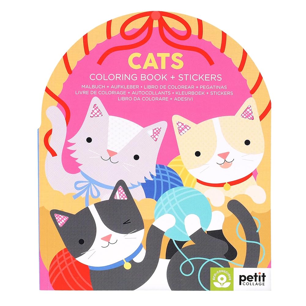 Cats Coloring Book + Stickers cover image