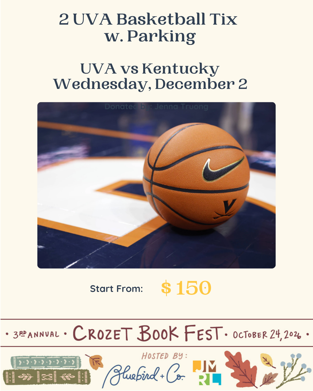 UVA vs. Kentucky Basketball Tickets w. Parking