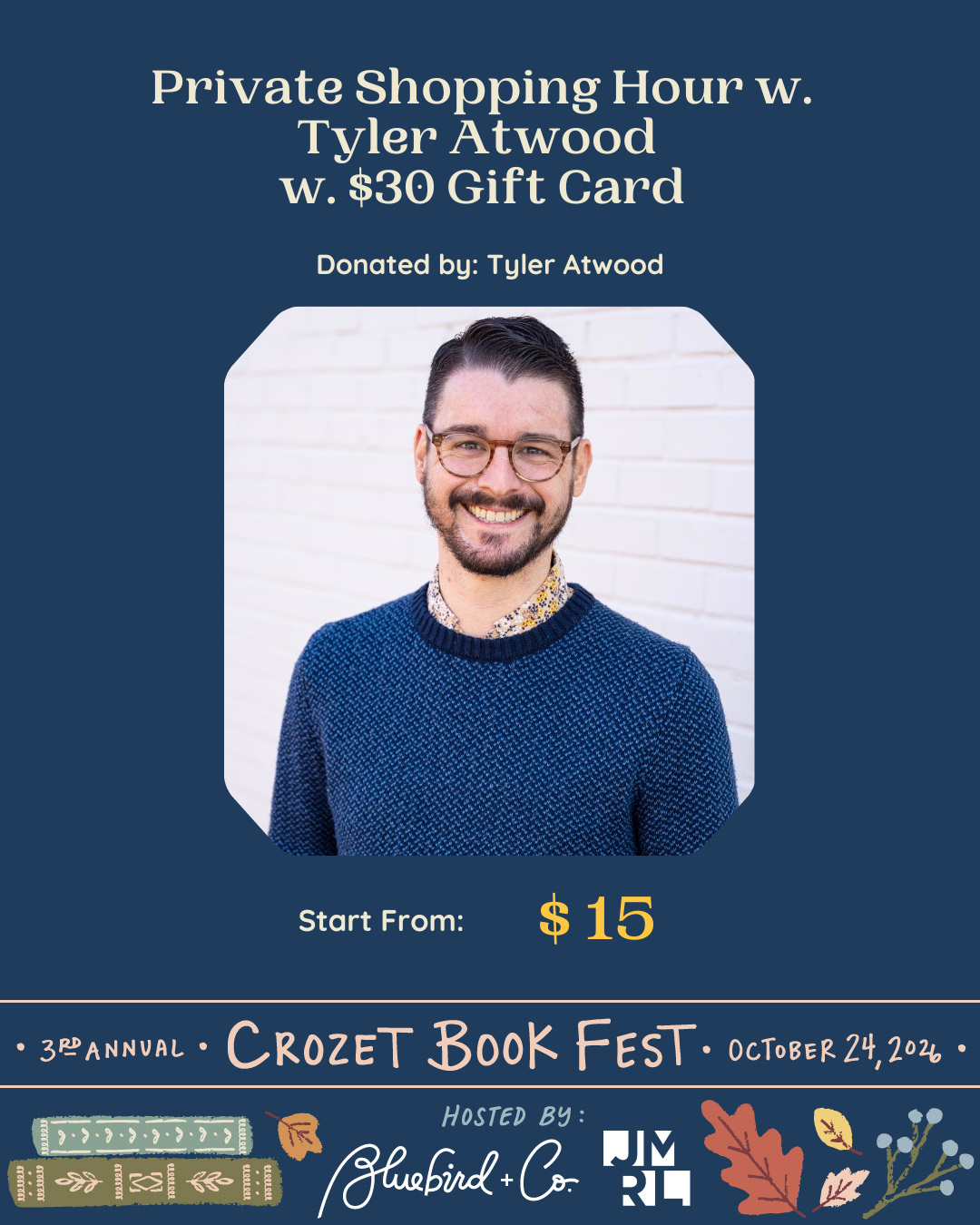 Private Shopping Hour with Tyler Atwood + $30 Bluebird Gift Card