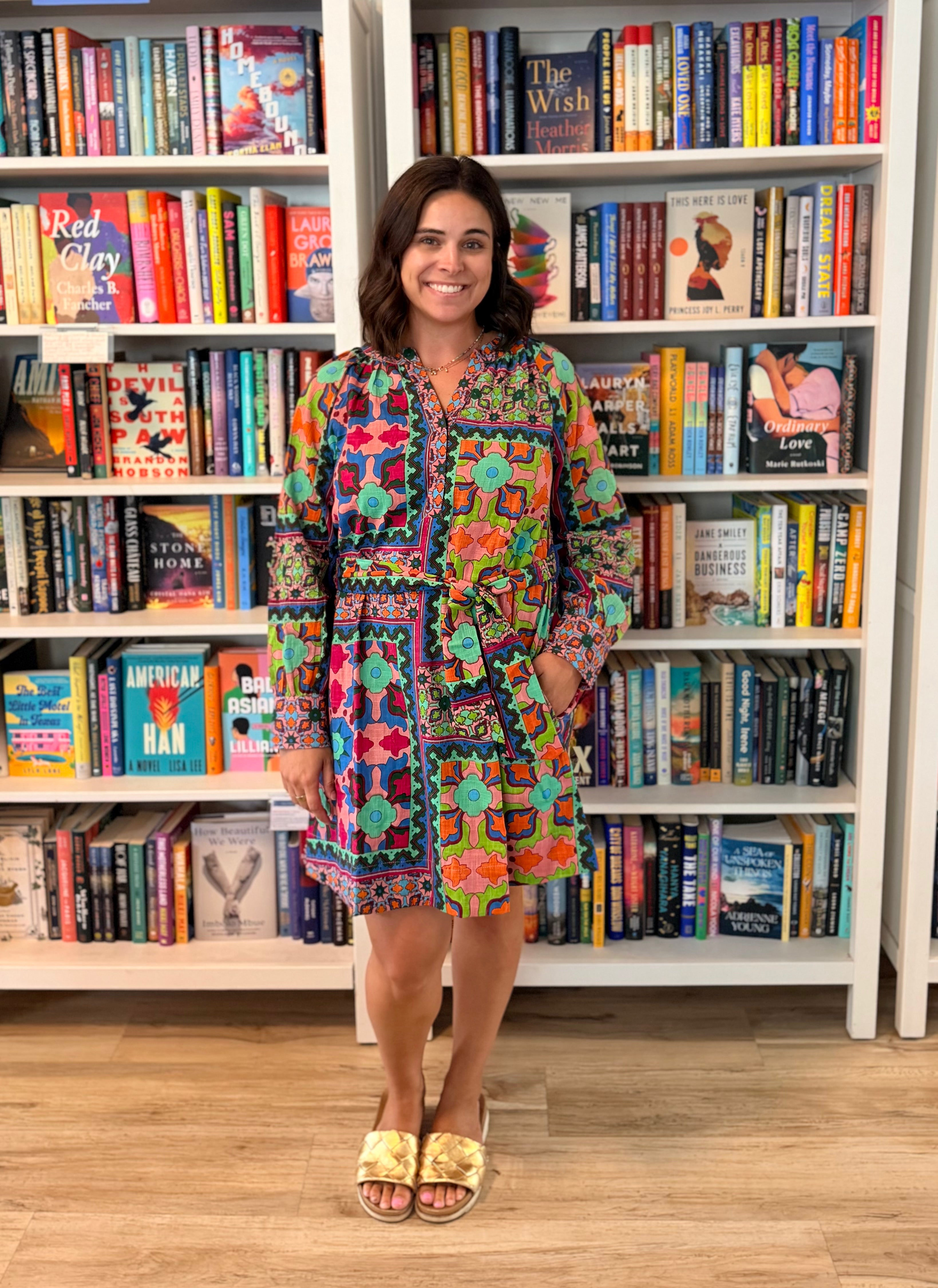 Popover Patch Print Dress