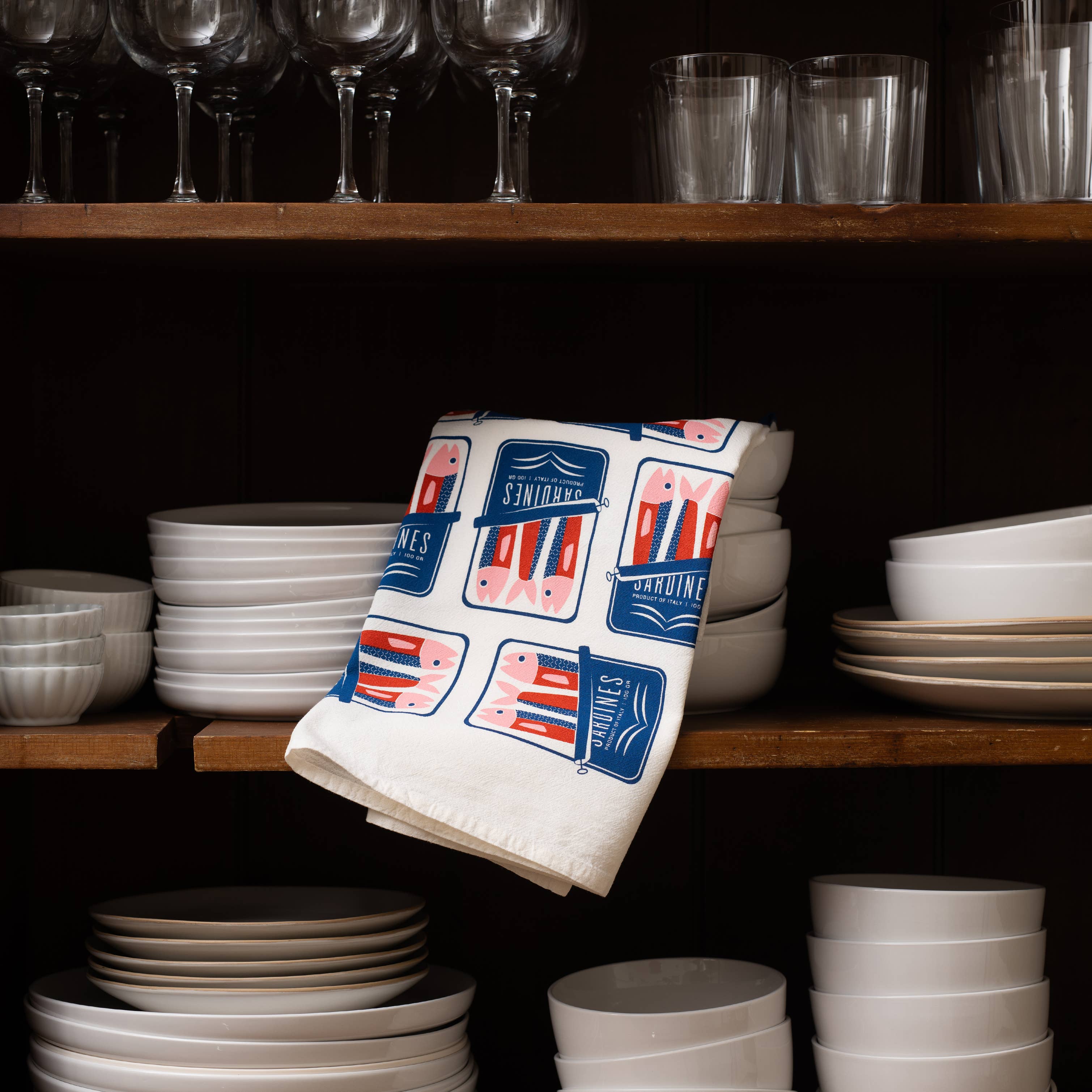 Sardines Tea Towel / Kitchen Decor / Midwest Made