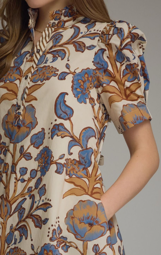 Ecru Tapestry Mini Dress